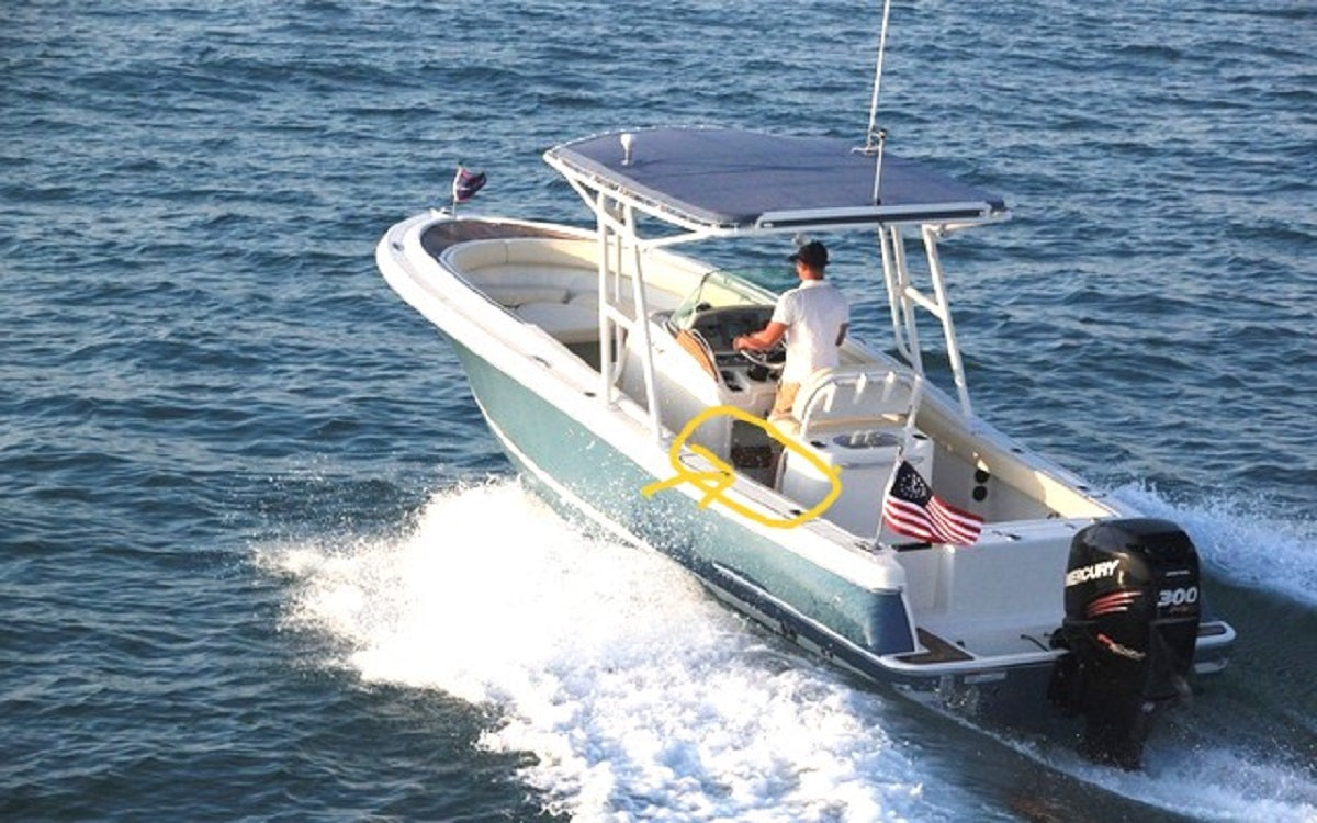 Chris Craft 26 Catalina Solid Teak W/ Black Inlay Foot Rest 016-2655