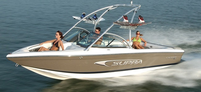 Skiers Choice 2006 Supra 21 Launch w/ Tower Sunbrella Cadet Gray Cockpit Cover SC105275