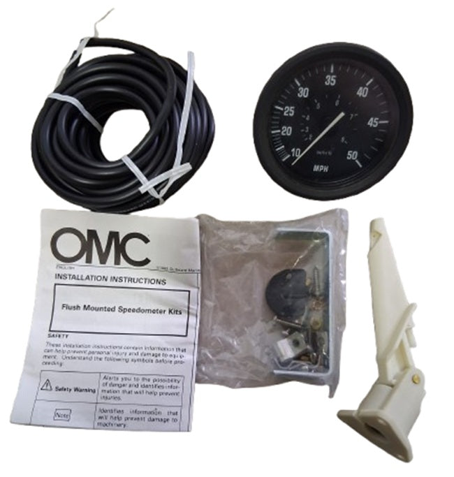 Johnson / Evinrude / OMC 0-50 MPH Black Speedometer Kit 0764040