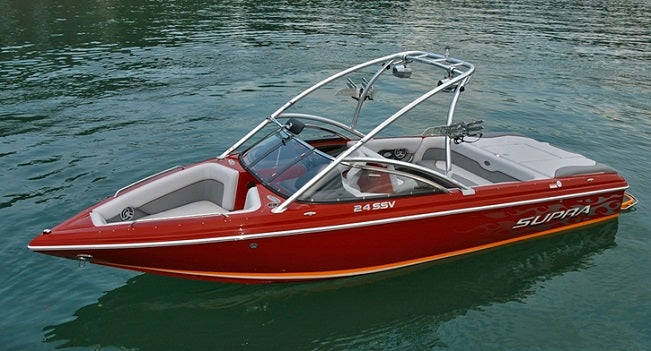 Skiers Choice 2008 Supra 24 SSV Launch w/o Tower Sunbrella Cadet Grey Mooring Boat Cover SC105396