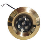 Brass Bezel Blue 9 LED Underwater Thru-Hull Style Light