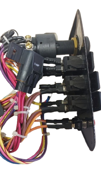 Monterey Boats/Pacer Marine Black Carbon Composite Ignition Switch Panel w/ Fuse Block 60253492-00-PANL