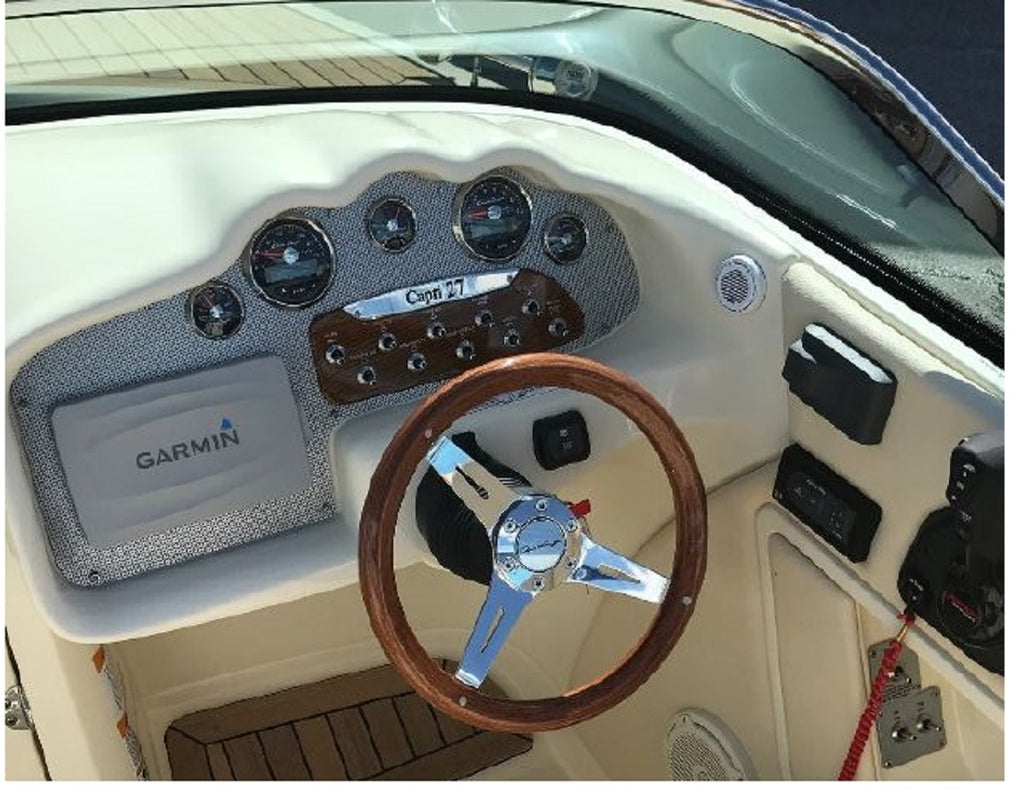 Chris Craft 27/25 Capri Plastic Woodgrain Helm Switch Panel 025-2552