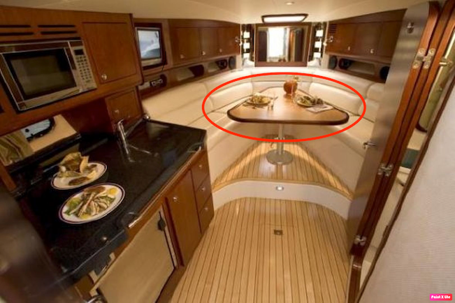 Chris Craft 36 Corsair Cabin Galley Triangular Table Only 018-3116