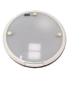Bomar 20" Translucent White "P-Style" Aluminum Round Hatch With Exterior Latch Levers / Plastic Mounting Ring