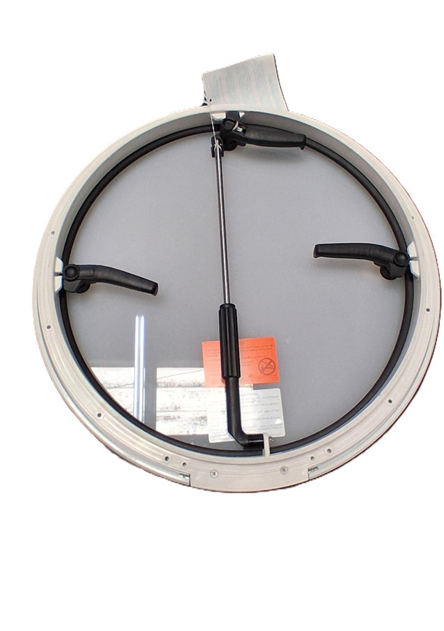 Bomar 20" Translucent White "P-Style" Aluminum Round Hatch With Exterior Latch Levers / Plastic Mounting Ring