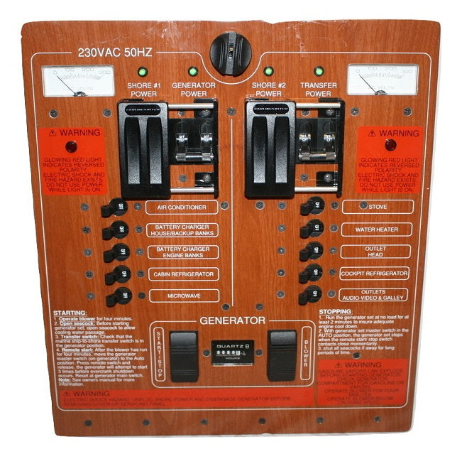 Century Boats 2900 Express Cherry Wood European Generator Control & Breaker Panel 56200913
