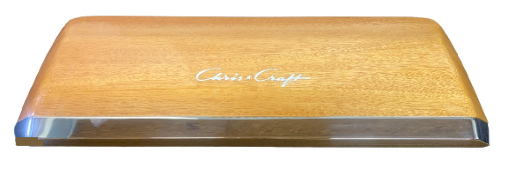 Chris Craft 31/35 Launch Solid Mahogany Wood Double Seat Back Emblem 018-00016