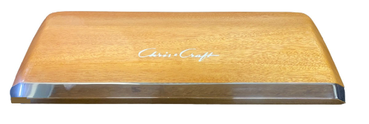 Chris Craft 31/35 Launch Solid Mahogany Wood Double Seat Back Emblem 018-00016