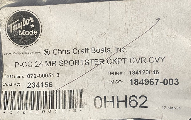 Chris Craft 24 Launch Sportster Captains Navy Cockpit Cover 134120046