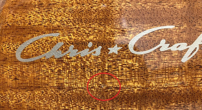 Chris Craft Logo Mahogany Wood Seat Back Emblem 018-3096