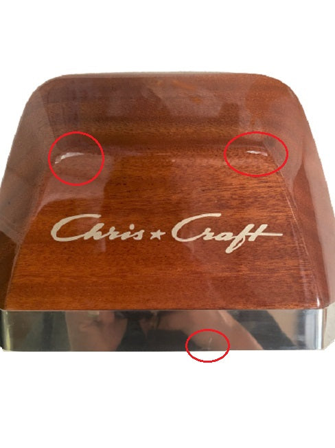 Chris Craft Logo Mahogany Wood Seat Back Emblem 018-3096