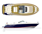 Chris Craft Launch 36/38 w/o Bow Rails Navy Mooring Cover 117148230