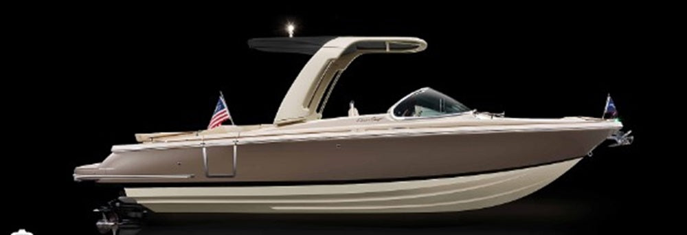 Chris Craft 25 Launch w/ T-Top Navy Mooring Cover 124546231