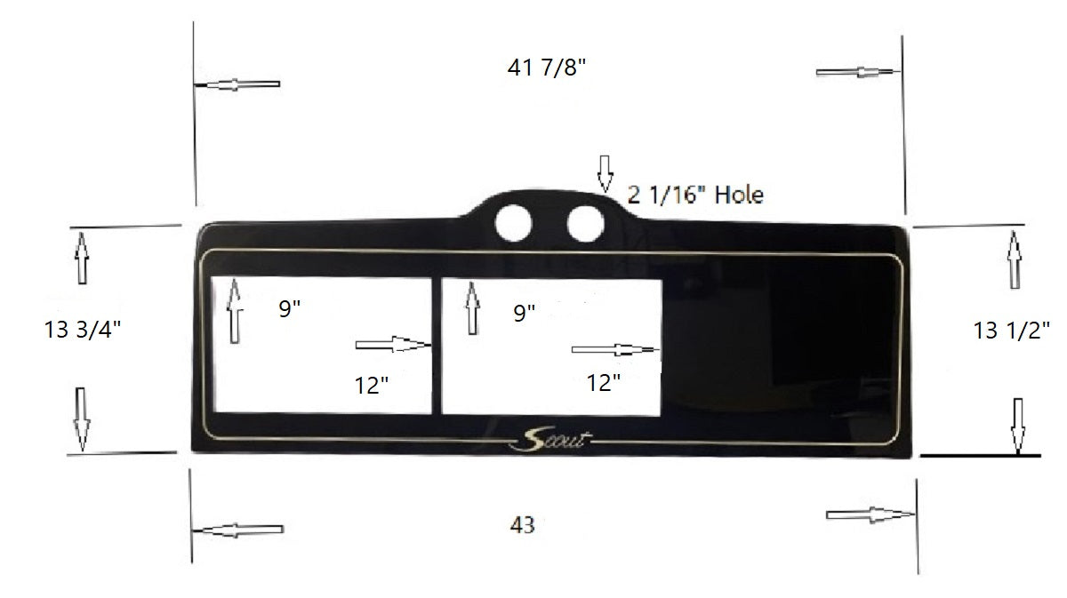 Scout Boats 350 LXF Panel Garmin 2-12" Units w/ Air Conditioning Vent Cut Outs DH1228/191387-304730
