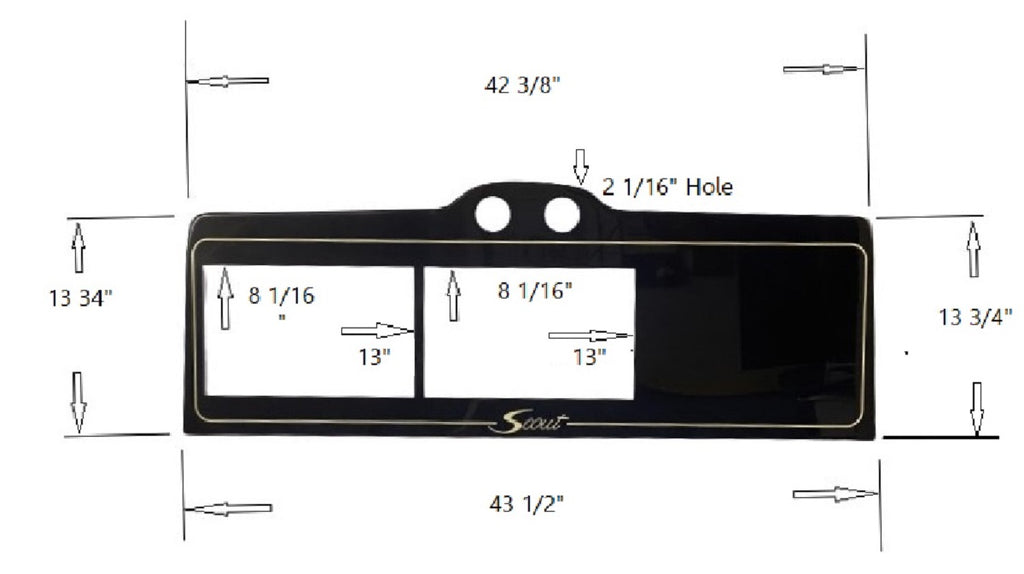 Scout Boats 350 LXF Panel Garmin 2-12" 7612 Unit w/ Air Conditioning Vent Cut Outs DH1320/191387-306174