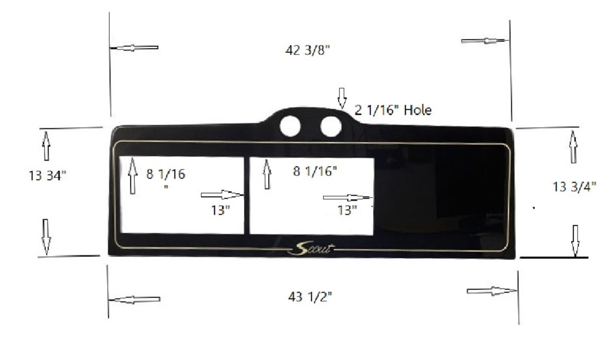 Scout Boats 350 LXF Panel Garmin 2-12" 7612 Unit w/ Air Conditioning Vent Cut Outs DH1320/191387-306174