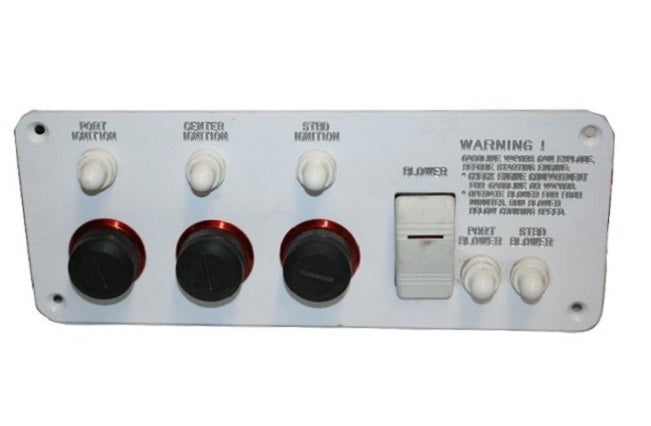Donzi Marine ZX Performance Series White w/ Red Bezel Triple Engine Ignition Panel 10017856