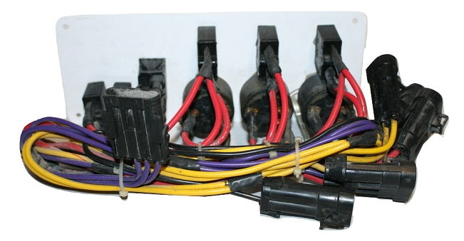 Donzi Marine ZX Performance Series White w/ Purple Bezel Triple Engine Ignition Panel 10017856