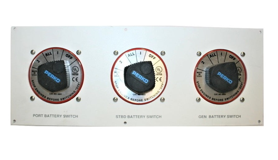 Donzi Marine White Triple Battery Switch Panel 10018218