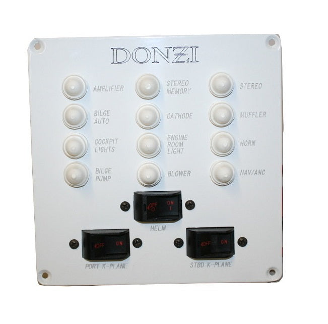 Donzi Marine White 12 Push Button Breaker Panel 10020345