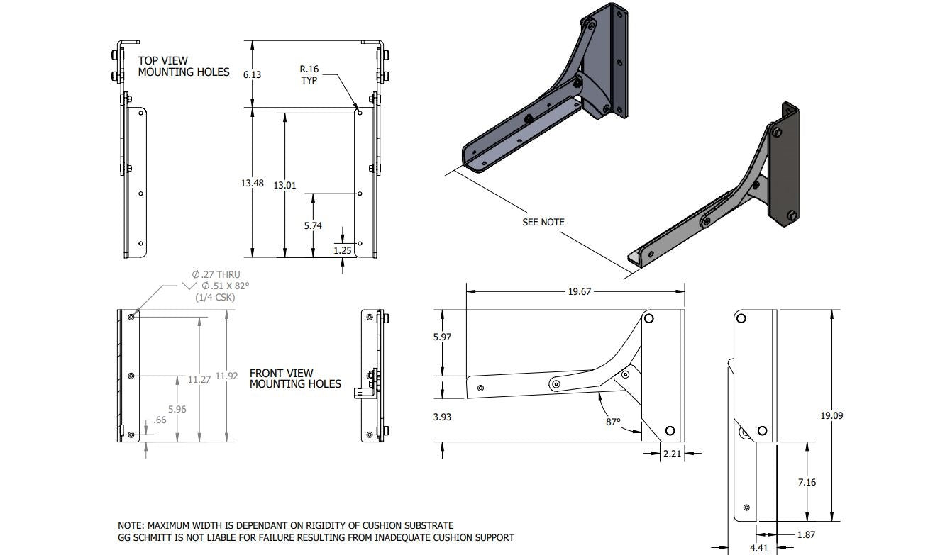 Chris Craft Stainless Steel/Aluminum Transom Seat Bracket Hinges (1 Pair) 029-7030