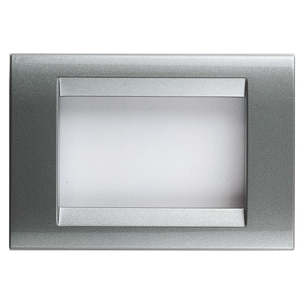 Gewiss 3 Gang Scratchproof Metallic Titanium Finishing Plate GW32013
