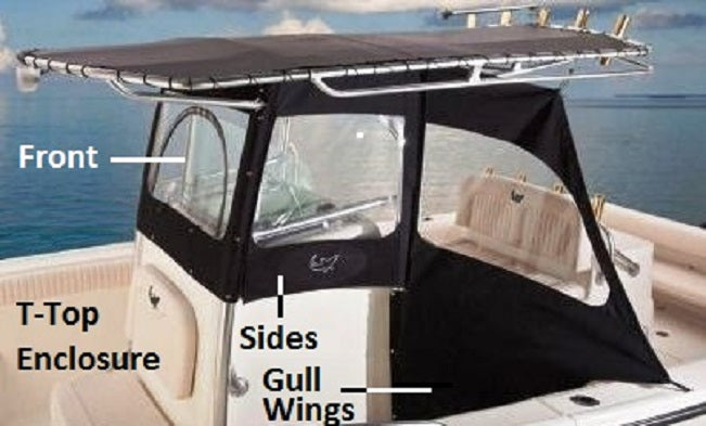 Key West Boats 186 CC Sunbrella Mediterranean Blue Tweed Gull Wings 2231GULL-53