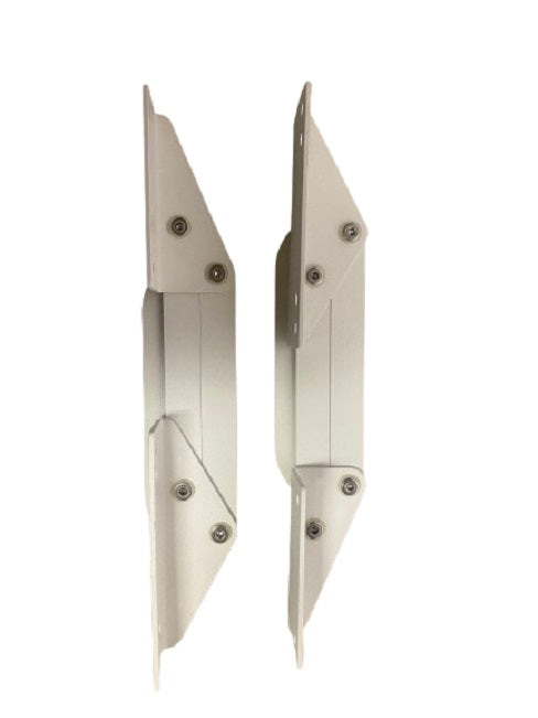 White Aluminum Seat Bolster Hinge w/ Finger Guard (Pair) SN-20