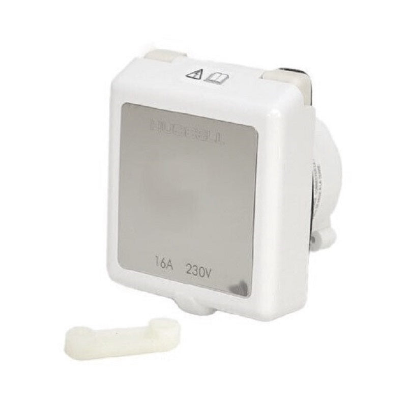 Hubbell Stainless Steel Mirrored Front 16 AMP 230V Male Inlet HBL316NM