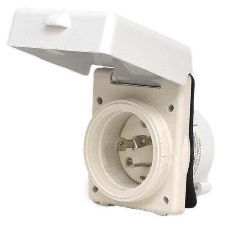 Hubbell Stainless Steel Mirrored Front 16 AMP 230V Male Inlet HBL316NM