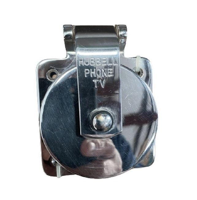 Hubbell TV/Telephone Stainless Steel Male Dock Side Inlet HBLPHTVSS