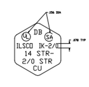 ILSCO IK-2/0 Copper Split Bolt Connector K0263A00A