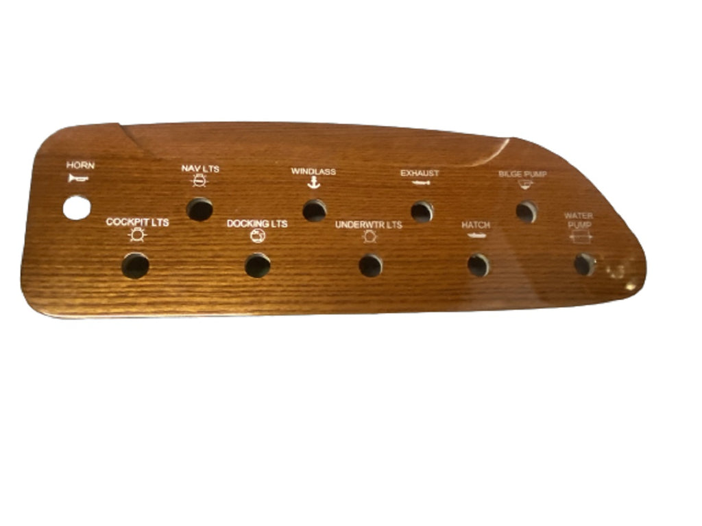 Chris Craft 27/25 Capri Plastic Woodgrain Helm Switch Panel 025-2552