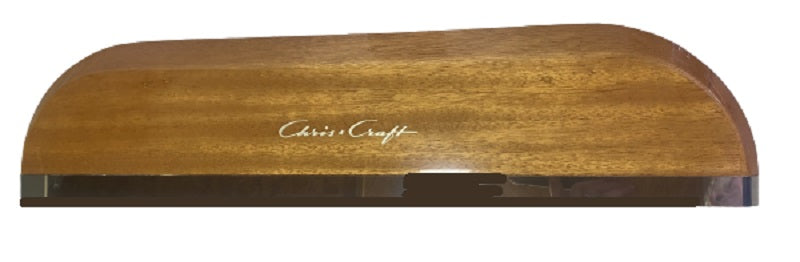 Chris Craft Logo Mahogany Wood Double Seat Back Emblem 018-00011