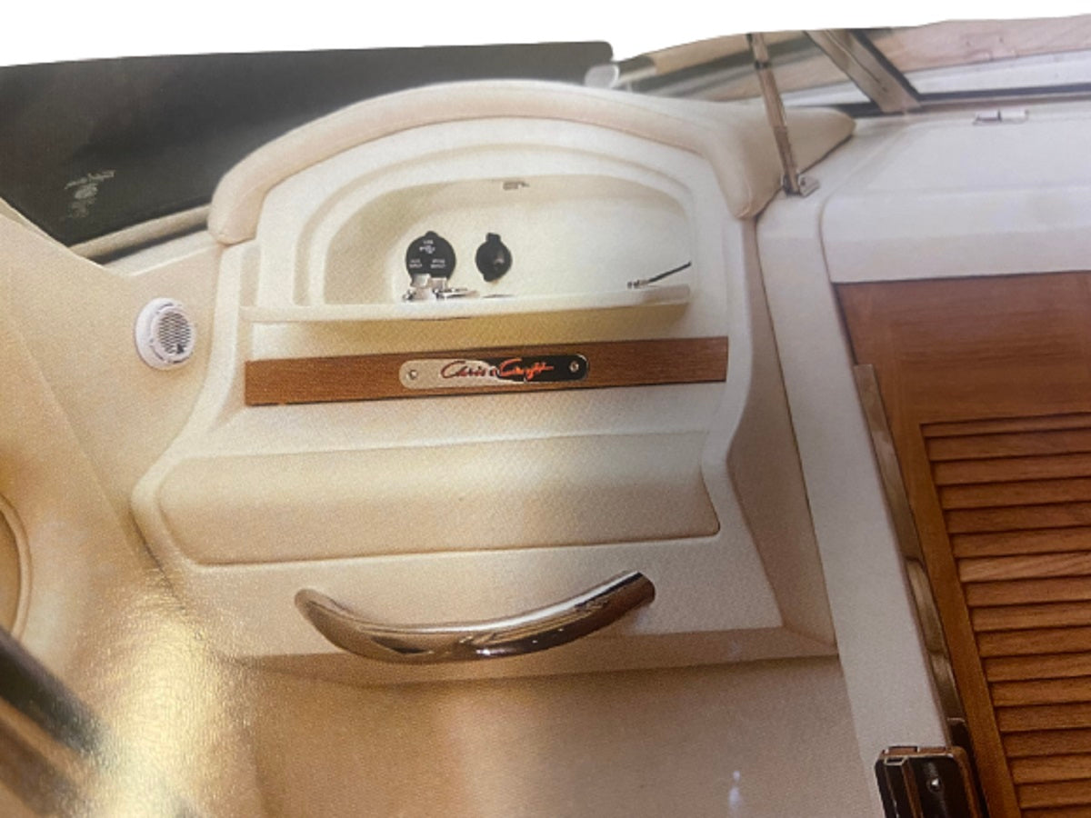 Chris Craft 32 Launch Solid Mahogany Wood Accent Port Glove Box Insert (No Logo) 017-9521