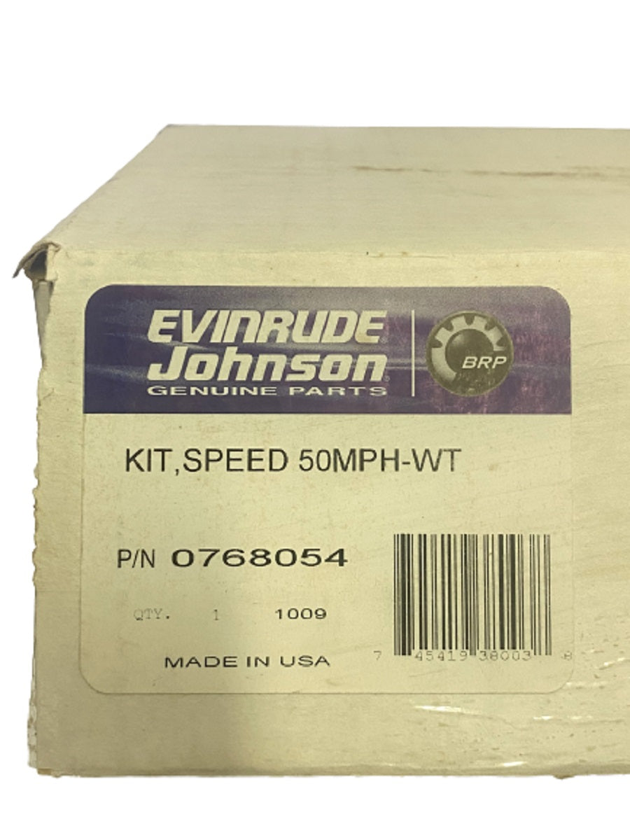 Johnson/Evinrude White 0-50 MPH Speedometer w/ Digital Display Kit 0768054