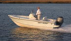 Key West Boats 176 CC w/ T-Top Sunbrella Mediterranean Blue Tweed Console Cover 2739T-53