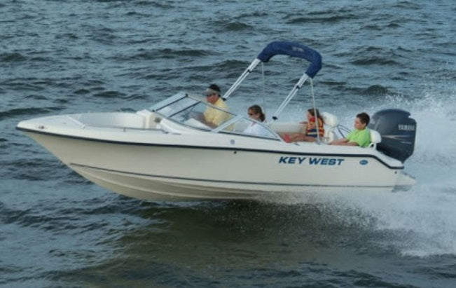 Key West Boats 186 DC Sunbrella Mediterranean Blue Tweed Aft Curtain 2432