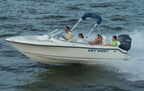 Key West Boats 186 DC Sunbrella Mediterranean Blue Tweed Aft Curtain 2432