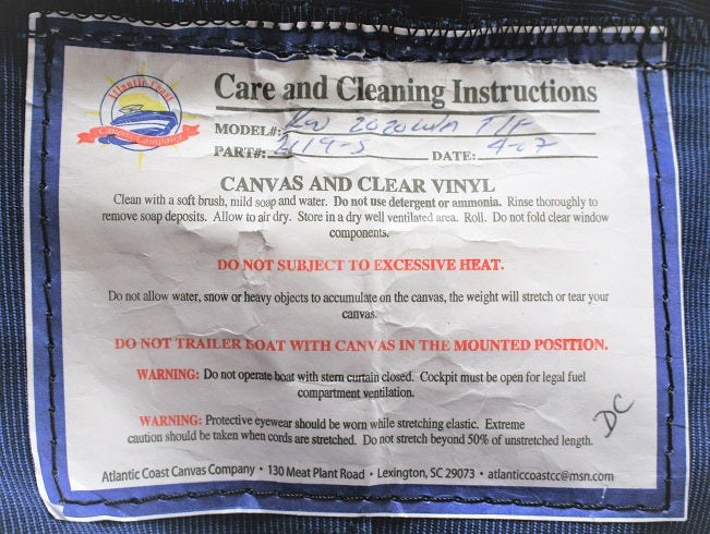 Key West Boats 2020 & 225 Walk Around Mediterranean Blue Tweed Bimini Canvas Kit