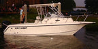Key West Boats 2300 WA w/ Hard Top Sunbrella Mediterranean Blue Tweed Spray Shield 2225HR1-53