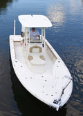 Key West Boats 250 Bay Reef w/ T-Top & Coffin Seat Sunbrella Cadet Grey Console Cover CC250BAYTTOP