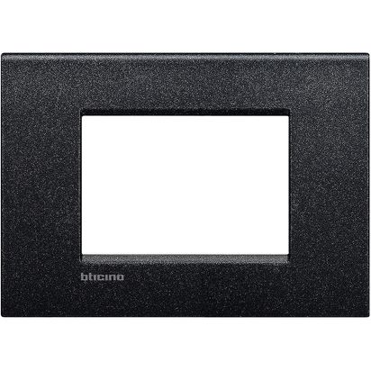 Bticino 3 Module Living Light Black Lava Plate LNC4803NL