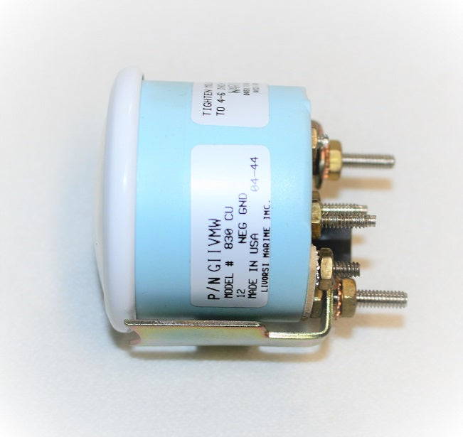 Livorsi Marine II White Bezel Volt Meter Gauge GIIVMW