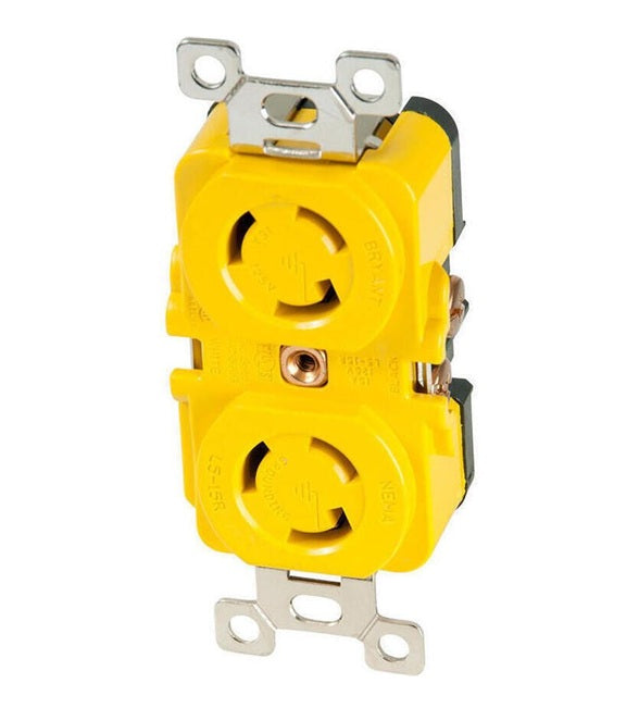 Marinco 15 Amp/125 Locking Duplex Receptacle 4700CR