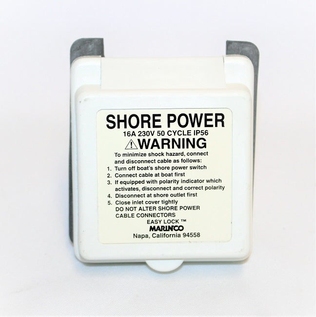 Marinco Marine 16 AMP 230V 50 Cycle Shore Power Inlet IP56