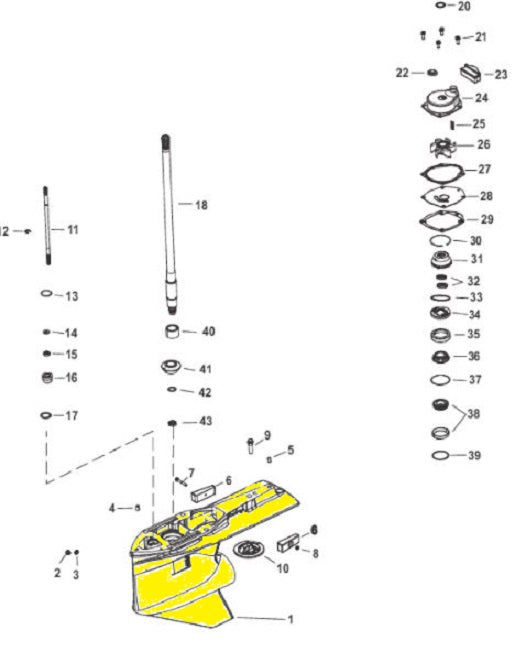 Mercury Marine Command Thrust Lower Gearcase E Basic CT Unit 1600-8M0145314