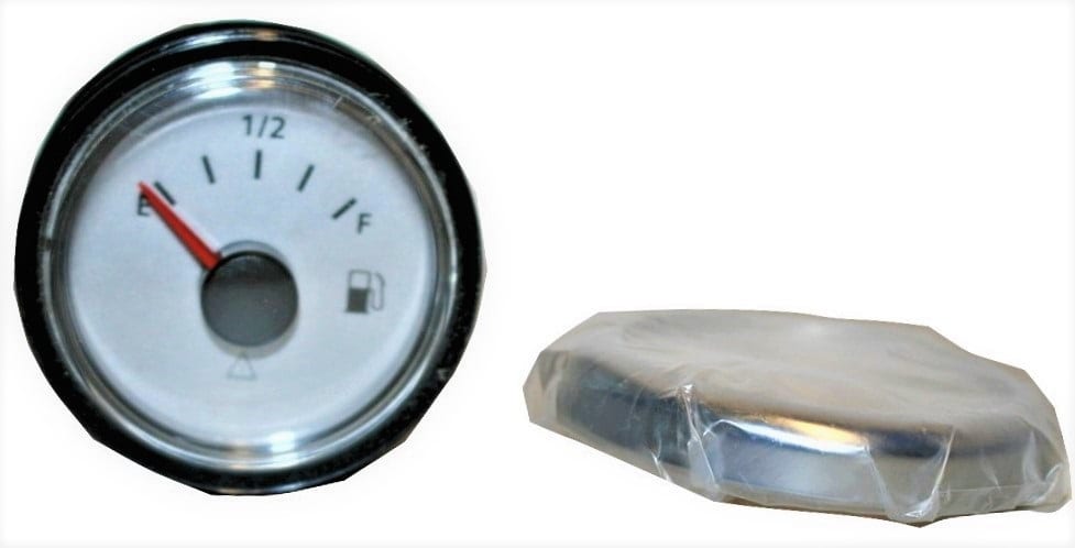 Mercury Marine/VDO Metallic Silver Fuel Gauge 79-879158A01