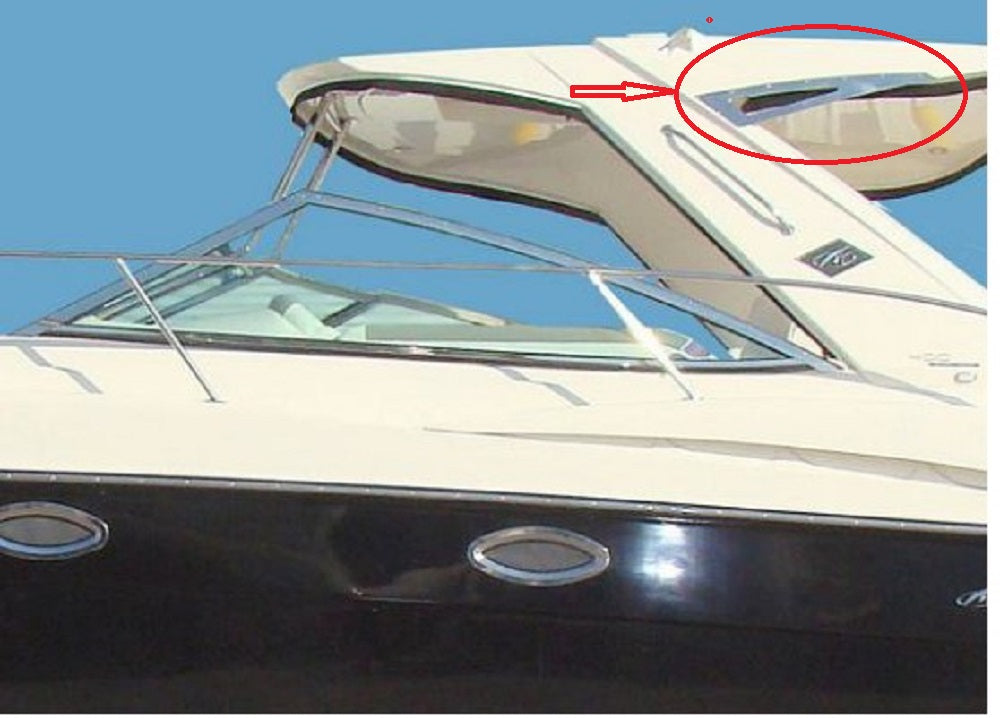 Monterey Boats 340/360/400SY Stainless Steel Hardtop Accent Rail Wing Set 15204524-00
